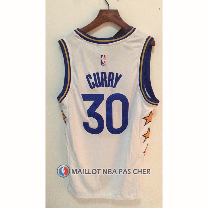 Maillot Golden State Warriors Stephen Curry NO 30 Champs Whitestars 2022-23 Blanc